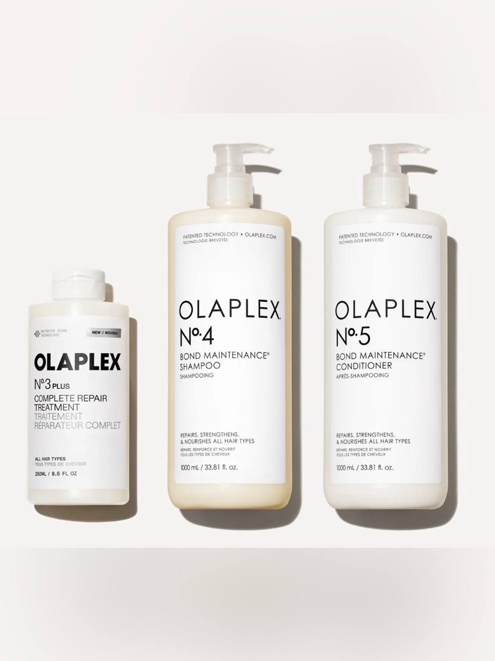 Olaplex Bond Maintenance Shampoo, Conditioner liters and Treatment